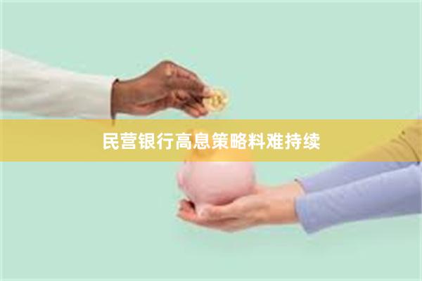 民营银行高息策略料难持续