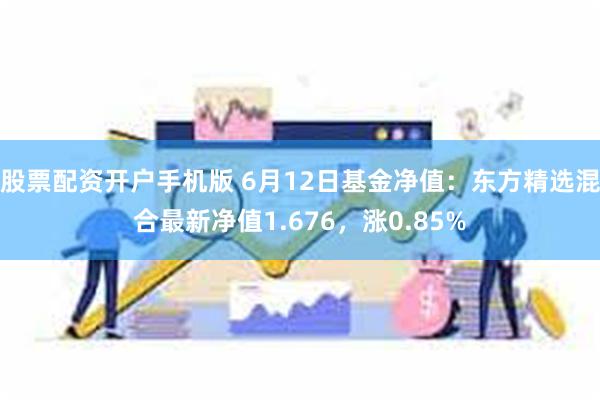 股票配资开户手机版 6月12日基金净值：东方精选混合最新净值1.676，涨0.85%