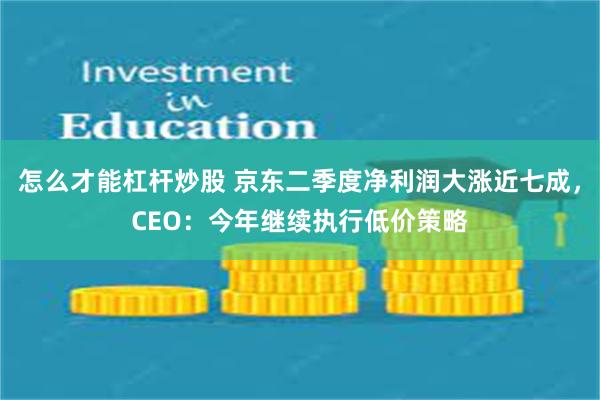 怎么才能杠杆炒股 京东二季度净利润大涨近七成，CEO：今年继续执行低价策略