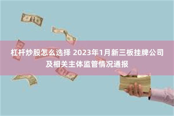 杠杆炒股怎么选择 2023年1月新三板挂牌公司及相关主体监管情况通报